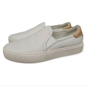 UGG Cahlvan Womens Size 8.5 Slip On Shoes Coconut Milk White Leather W/ Tan